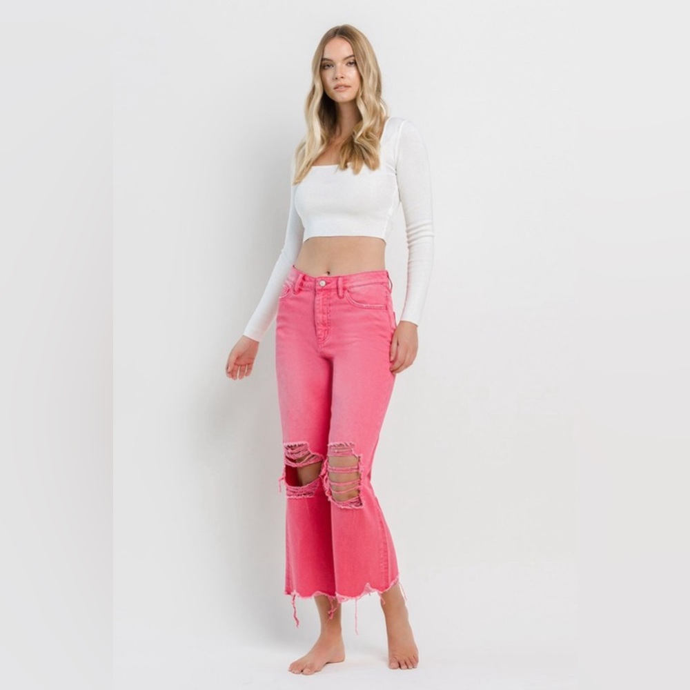 90’s Vintage Crop Flare Jeans - Picture 5 of 9